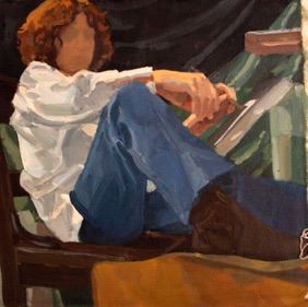 Faceless self portrait with foot Faceless self portrait with foot